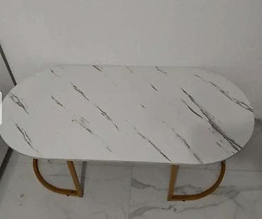 Stilski klub stolovi: Elegantan ovalni klub sto sa efektom mermera - Ploča: bela sa sivim na lalafo.rs — 4 Stilski klub stolovi: Elegantan ovalni klub sto sa efektom mermera - Ploča: bela sa sivim — 4