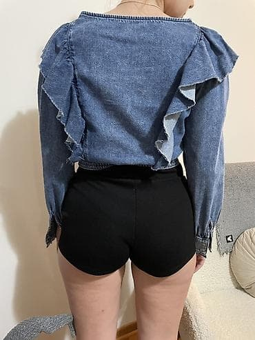 bermude teksas br: Ženska teksas bluza sa volanima. Bershka vel M. Nova at lalafo.rs — 5 bermude teksas br: Ženska teksas bluza sa volanima. Bershka vel M. Nova — 5