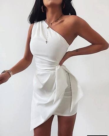 Asimetrična mini haljina na jedno rame - Kroj: pripijena silueta sa na lalafo.rs — 2 Asimetrična mini haljina na jedno rame - Kroj: pripijena silueta sa — 2