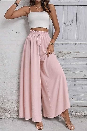 Ženske široke letnje pantalone sa visokim strukom S M L XL 2XL 3XL 4XL na lalafo.rs — 2 Ženske široke letnje pantalone sa visokim strukom S M L XL 2XL 3XL 4XL — 2