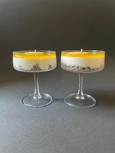 Dekorativne sveće u staklenim kupama – “cheesecake” izgled. - Ručno na lalafo.rs — 2 Dekorativne sveće u staklenim kupama – “cheesecake” izgled. - Ručno — 2