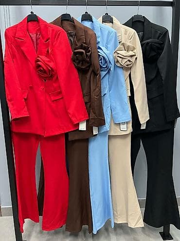 Ženski elegantni komplet – sako i pantalone sa 3D cvetom - Dvoslojni na lalafo.rs — 3 Ženski elegantni komplet – sako i pantalone sa 3D cvetom - Dvoslojni — 3