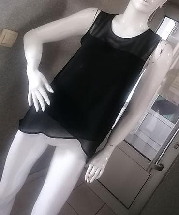 Ženska crna bluzica/ tunika bez rukava. - Materijal: lagan na lalafo.rs — 5 Ženska crna bluzica/ tunika bez rukava. - Materijal: lagan — 5