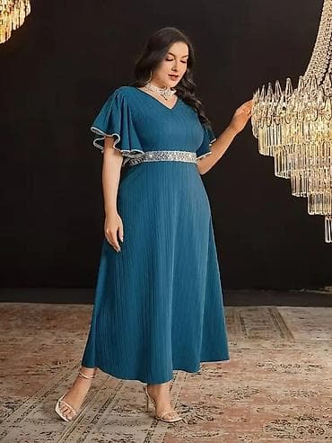 Elegantna midi večernja haljina u petrolej-plavoj boji 1XL (EU 46) - na lalafo.rs — 4 Elegantna midi večernja haljina u petrolej-plavoj boji 1XL (EU 46) - — 4