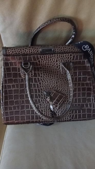 Ženska torba – kroko tekstura, tamno braon, Pandora - Elegantna na lalafo.rs — 1 Ženska torba – kroko tekstura, tamno braon, Pandora - Elegantna — 1