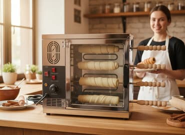 Ostali kuhinjski aparati: Kurtos (kürtőskalács) – Profesionalni aparat za pečenje na štapićima 🔥 na lalafo.rs Ostali kuhinjski aparati: Kurtos (kürtőskalács) – Profesionalni aparat za pečenje na štapićima 🔥