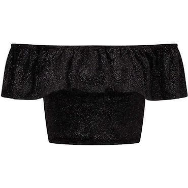 Crop top majica sa volanom,gola ramena.Ima elastina.Dostupne boje:crna na lalafo.rs Crop top majica sa volanom,gola ramena.Ima elastina.Dostupne boje:crna