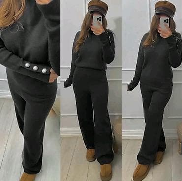 Ženski pleteni komplet – džemper i pantalone - Dvodomni komplet od na lalafo.rs — 4 Ženski pleteni komplet – džemper i pantalone - Dvodomni komplet od — 4