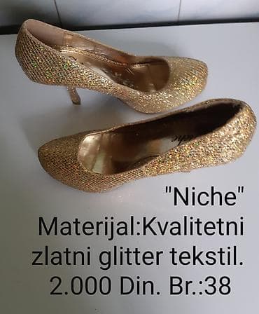 Niche salonke – elegantne zlatne štikle prekrivene kvalitetnim glitter na lalafo.rs Niche salonke – elegantne zlatne štikle prekrivene kvalitetnim glitter
