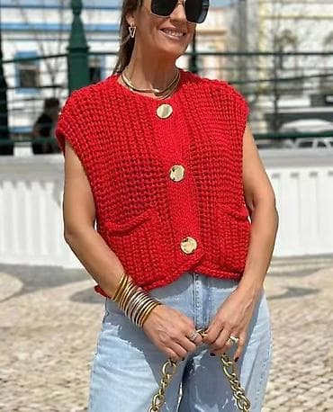 prsluk jaknica mango u: 🔥Pleteni ženski prsluk sa kratkim rukavima i velikim dugmadima 1700 na lalafo.rs — 6 prsluk jaknica mango u: 🔥Pleteni ženski prsluk sa kratkim rukavima i velikim dugmadima 1700 — 6