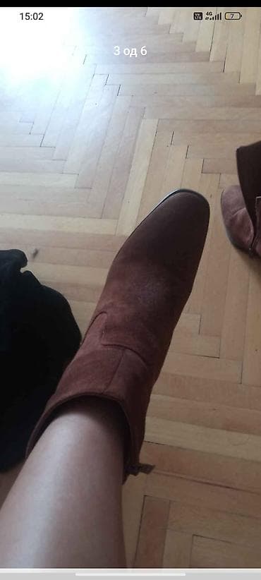 Ženske kratke čizme – braon, kaubojskog stila - Materijal: meka na lalafo.rs — 6 Ženske kratke čizme – braon, kaubojskog stila - Materijal: meka — 6