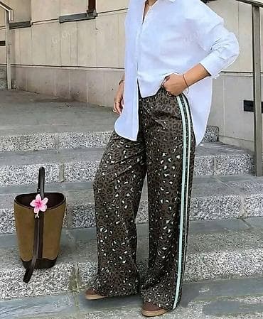 Ženske široke pantalone sa leopard printom - Kroj: široke nogavice na lalafo.rs Ženske široke pantalone sa leopard printom - Kroj: široke nogavice