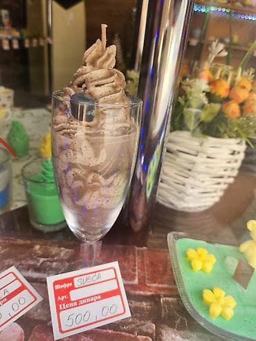 Dekorativna sveća u čaši – izgled ledene kafe sa šlagom - Ručno na lalafo.rs — 8 Dekorativna sveća u čaši – izgled ledene kafe sa šlagom - Ručno — 8