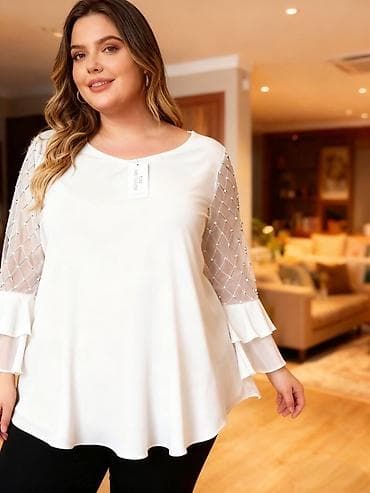 🔥Elegantna bluza sa ukrasnim rukavima – plus size Za punije Xxl 1999 na lalafo.rs — 4 🔥Elegantna bluza sa ukrasnim rukavima – plus size Za punije Xxl 1999 — 4