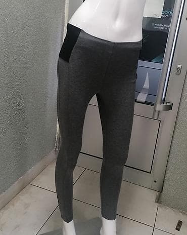 pantalone butiku ali: Ženske helanke sive boje, sa visokim strukom i crnim širokim pojasom na lalafo.rs — 2 pantalone butiku ali: Ženske helanke sive boje, sa visokim strukom i crnim širokim pojasom — 2