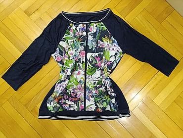 pantalone gina benotti: Ženska bluza teget sa printom tropskog cveća - Kroj: ravna silueta sa na lalafo.rs — 2 pantalone gina benotti: Ženska bluza teget sa printom tropskog cveća - Kroj: ravna silueta sa — 2