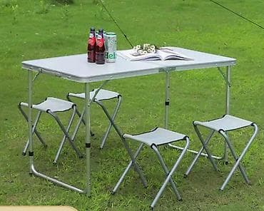 Furniture: Prenosivi kamp set – sklopivi sto + 4 stolice - Dimenzije stola: 120 at lalafo.rs — 1 Furniture: Prenosivi kamp set – sklopivi sto + 4 stolice - Dimenzije stola: 120 — 1
