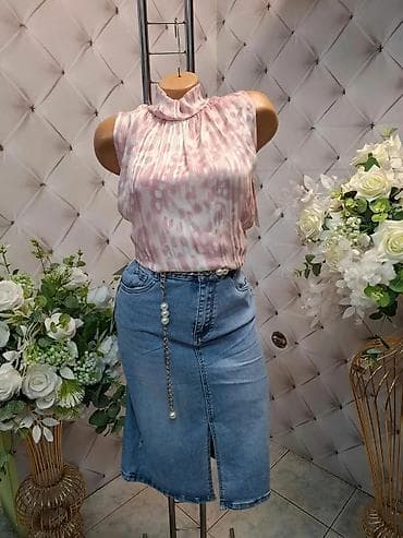 Personal Items: Ženska bluza bez rukava sa visokim naboranim okovratnikom i suknja - at lalafo.rs — 1 Personal Items: Ženska bluza bez rukava sa visokim naboranim okovratnikom i suknja - — 1