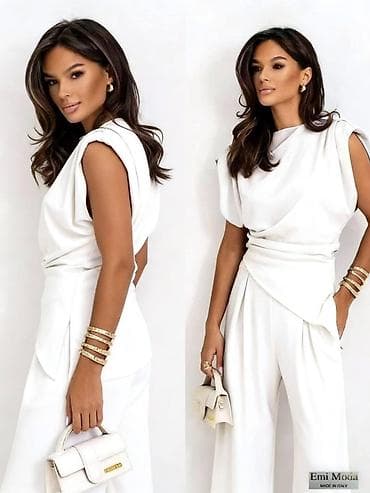 ✨Elegantni ženski komplet – bluza bez rukava i široke pantalone ✅3000 na lalafo.rs ✨Elegantni ženski komplet – bluza bez rukava i široke pantalone ✅3000