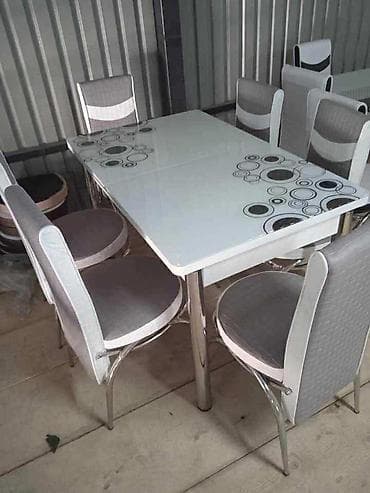 Trpezarijski set – sto sa staklenom pločom i 6 stolica - Dizajn na lalafo.rs — 7 Trpezarijski set – sto sa staklenom pločom i 6 stolica - Dizajn — 7