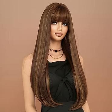 Wigs & Hair extensions: Perika – duga ravna kosa sa šiškama, svetlo braon nijansa - Stil at lalafo.rs — 2 Wigs & Hair extensions: Perika – duga ravna kosa sa šiškama, svetlo braon nijansa - Stil — 2