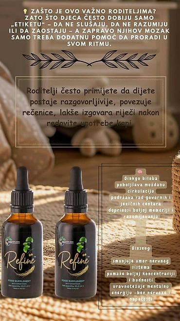 Refine kapi – prirodni dodatak ishrani na bazi ginka bilobe - Podrška at lalafo.rs — 10 Refine kapi – prirodni dodatak ishrani na bazi ginka bilobe - Podrška — 10