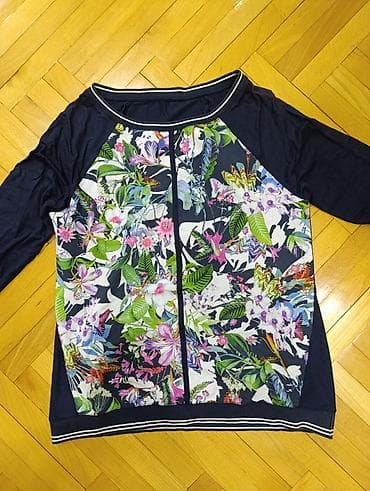 pantalone gina benotti: Ženska bluza teget sa printom tropskog cveća - Kroj: ravna silueta sa na lalafo.rs — 1 pantalone gina benotti: Ženska bluza teget sa printom tropskog cveća - Kroj: ravna silueta sa — 1