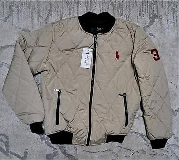 Muška prošivena jakna u bež boji - Model: bomber stil sa romb na lalafo.rs — 1 Muška prošivena jakna u bež boji - Model: bomber stil sa romb — 1