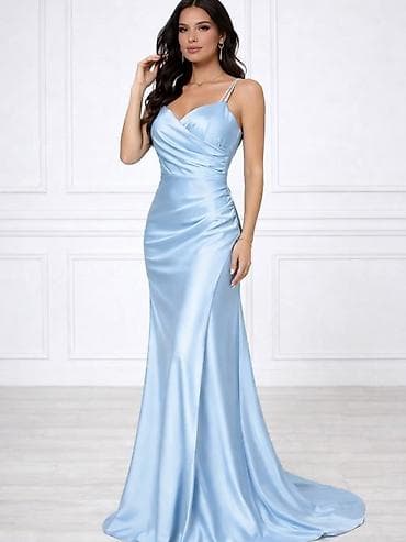 Women's Clothing: Svečana satenska haljina na bretele - Dugi, elegantan kroj sa blagim at lalafo.rs — 2 Women's Clothing: Svečana satenska haljina na bretele - Dugi, elegantan kroj sa blagim — 2