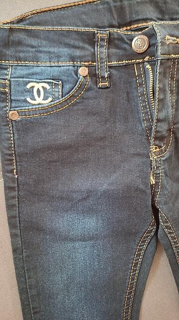 Dečije teksas pantalone Chanel, tamno plave (indigo) boje, uskog na lalafo.rs — 4 Dečije teksas pantalone Chanel, tamno plave (indigo) boje, uskog — 4