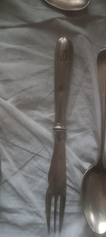 Starinska viljuška za posluživanje (servirna viljuška) – srebrnkasti na lalafo.rs — 3 Starinska viljuška za posluživanje (servirna viljuška) – srebrnkasti — 3