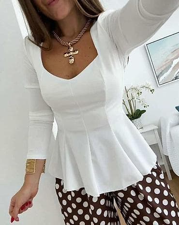 💫Ženska bluzica sa peplum krojem i dugim rukavima 2400 din ✅ - na lalafo.rs — 1 💫Ženska bluzica sa peplum krojem i dugim rukavima 2400 din ✅ - — 1