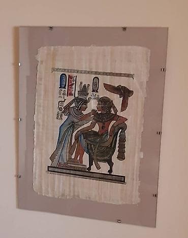 Egipatski papirus – zidna slika u ramu - Ručno oslikan motiv drevnog at lalafo.rs — 3 Egipatski papirus – zidna slika u ramu - Ručno oslikan motiv drevnog — 3