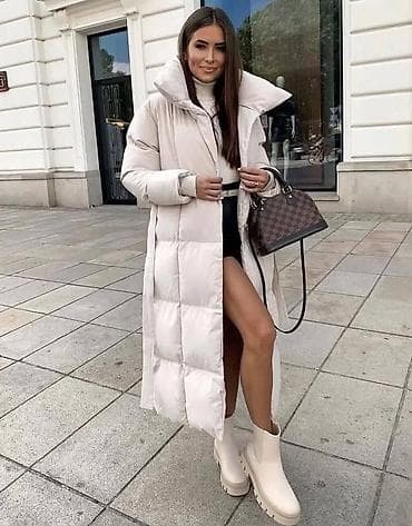 Duga ženska zimska jakna – puffer/duvetin model sa kaišem - Dužina na lalafo.rs — 2 Duga ženska zimska jakna – puffer/duvetin model sa kaišem - Dužina — 2