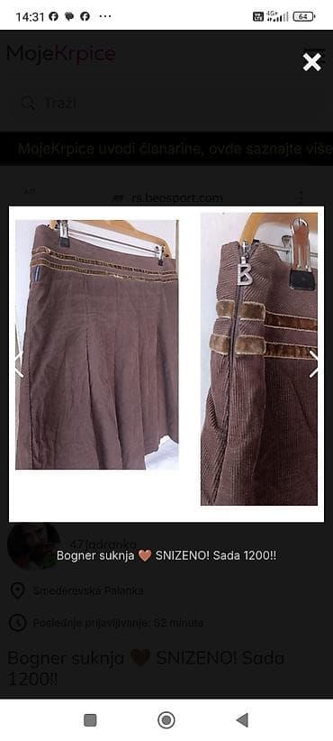 RASPRODAJA!!! ORIGINAL Bogner suknja,vel.38. Poluobim struka at lalafo.rs — 1 RASPRODAJA!!! ORIGINAL Bogner suknja,vel.38. Poluobim struka — 1