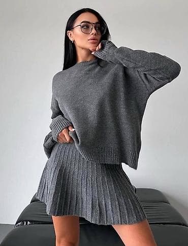 Ženski pleteni komplet – džemper i mini suknja - Dvodijelni komplet na lalafo.rs — 1 Ženski pleteni komplet – džemper i mini suknja - Dvodijelni komplet — 1