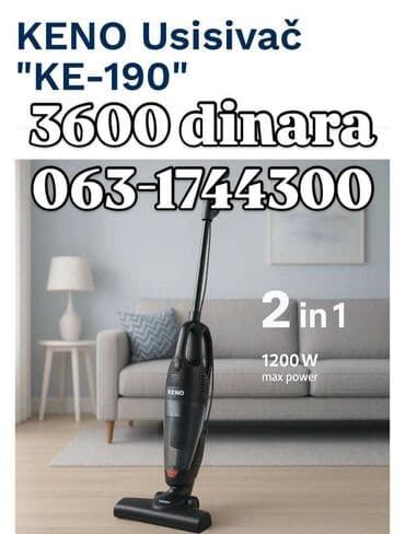 Stick Vacuum Cleaners: KENO usisivač KE-190 - Tip: 2 u 1 (štapni i ručni usisivač) - Snaga at lalafo.rs — 1 Stick Vacuum Cleaners: KENO usisivač KE-190 - Tip: 2 u 1 (štapni i ručni usisivač) - Snaga — 1