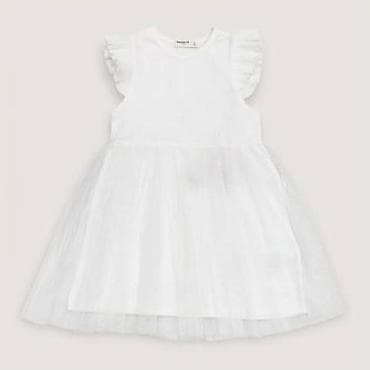 Bela dečija haljina sa til suknjom - Model bez rukava sa nežnim na lalafo.rs Bela dečija haljina sa til suknjom - Model bez rukava sa nežnim