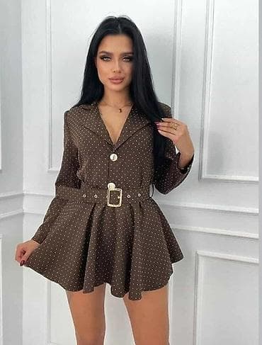 Ženska mini haljina/sako-haljina na tufnice 3200 - Kroj: strukiran na lalafo.rs — 1 Ženska mini haljina/sako-haljina na tufnice 3200 - Kroj: strukiran — 1