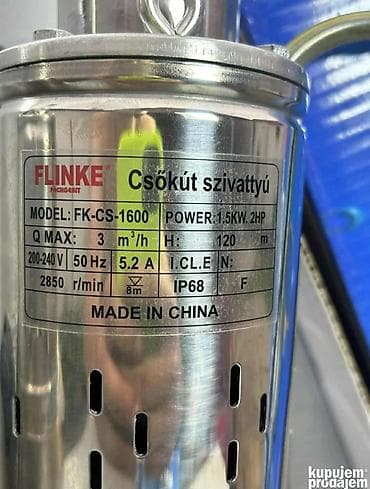 Dubinska pumpa za vodu FLINKE Marka: FLINKE Snaga: 1,5. KW 2 HP na lalafo.rs — 4 Dubinska pumpa za vodu FLINKE Marka: FLINKE Snaga: 1,5. KW 2 HP — 4
