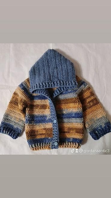 Ručno heklani dečiji džemperi i kardigani sa kapuljačom - Unikatni na lalafo.rs — 1 Ručno heklani dečiji džemperi i kardigani sa kapuljačom - Unikatni — 1