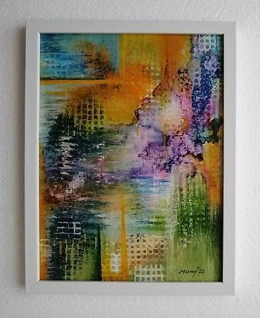 Uramljena umetnička slika na platnu 24x18cm rađena kombinacijom na lalafo.rs — 4 Uramljena umetnička slika na platnu 24x18cm rađena kombinacijom — 4