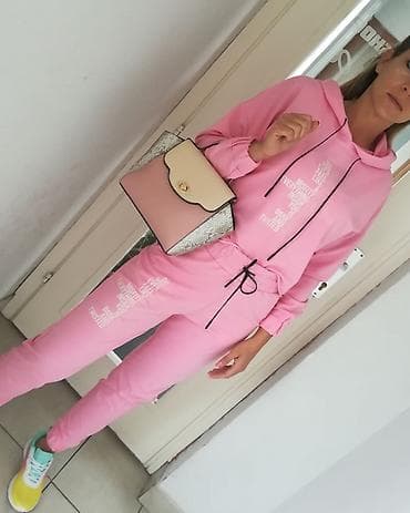 Sweatsuit Sets: Trenerka vrhunski glatki fini pamuk elastin vel S M L U roze i plavoj at lalafo.rs — 4 Sweatsuit Sets: Trenerka vrhunski glatki fini pamuk elastin vel S M L U roze i plavoj — 4