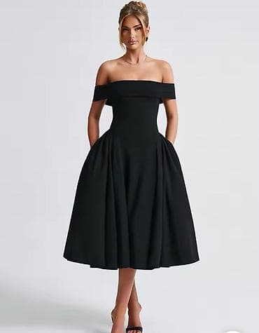 🔥Elegantna crna midi haljina bez naramenica (off-shoulder) ❗️3000 na lalafo.rs — 2 🔥Elegantna crna midi haljina bez naramenica (off-shoulder) ❗️3000 — 2