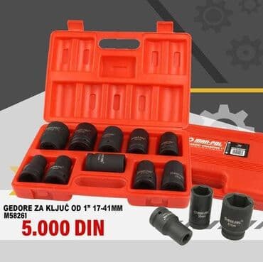 Set udarnih gedora za ključ 1" (kvadrat 25,4 mm), opseg veličina 17–41 na lalafo.rs Set udarnih gedora za ključ 1" (kvadrat 25,4 mm), opseg veličina 17–41