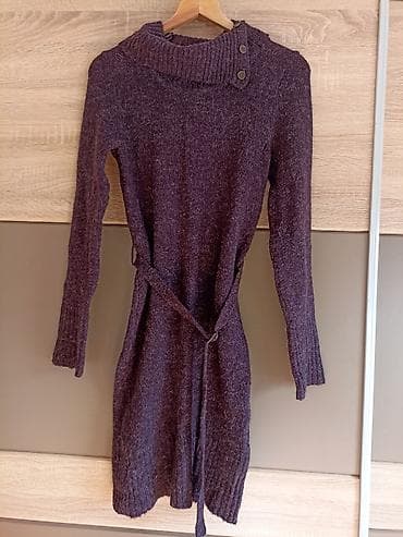 Pletena haljina/džemper-haljina - Boja: tamnoljubičasta - Materijal na lalafo.rs — 1 Pletena haljina/džemper-haljina - Boja: tamnoljubičasta - Materijal — 1