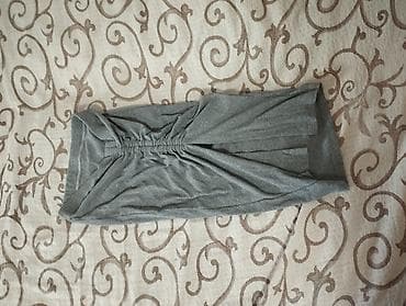 Siva suknja sa izrezom - Boja: siva melanž - Materijal: meki na lalafo.rs — 2 Siva suknja sa izrezom - Boja: siva melanž - Materijal: meki — 2