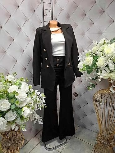 Elegantno žensko odelo – crno - Dvocdelni komplet: sako i pantalone - na lalafo.rs — 3 Elegantno žensko odelo – crno - Dvocdelni komplet: sako i pantalone - — 3