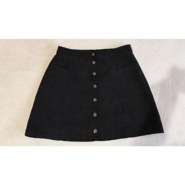 Velur suknja H&M - Model: mini/A-kroja - Boja: crna - Materijal na lalafo.rs — 3 Velur suknja H&M - Model: mini/A-kroja - Boja: crna - Materijal — 3