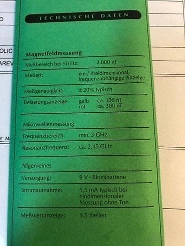 Measuring Tools & Instruments: MAGNETO-SMOG Analyzer – detektor elektromagnetnog zagađenja - at lalafo.rs — 6 Measuring Tools & Instruments: MAGNETO-SMOG Analyzer – detektor elektromagnetnog zagađenja - — 6